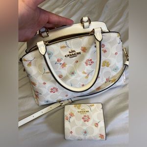 Coach floral small satchel